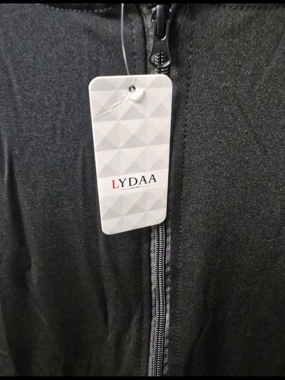 LYDAA Black Zip-Up Jacket with Subtle Red Logo Tag - Picture 3 of 5